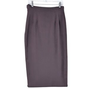 Vintage Savion 100% Polyester‎ Knit Straight Skirt Size 10P Side Zip Eggplant